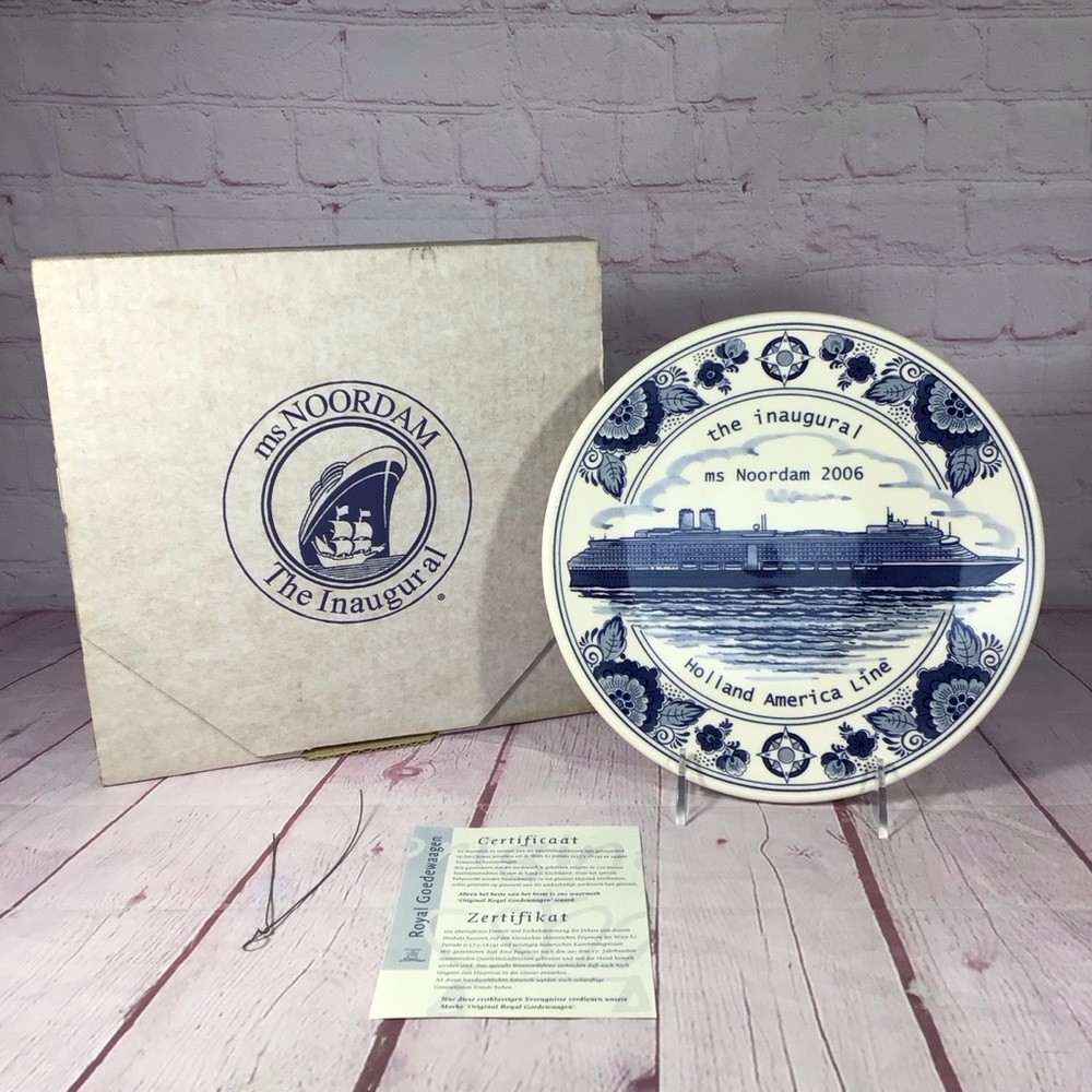 Vintage Holland America Line ms Noordam 2006 Inaugural Plate